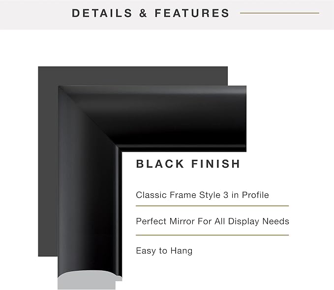 MCS Simplicity 21.5x25.5 Large Wall Mirror, Vertical & Horizontal Wall Hanging - Image 6