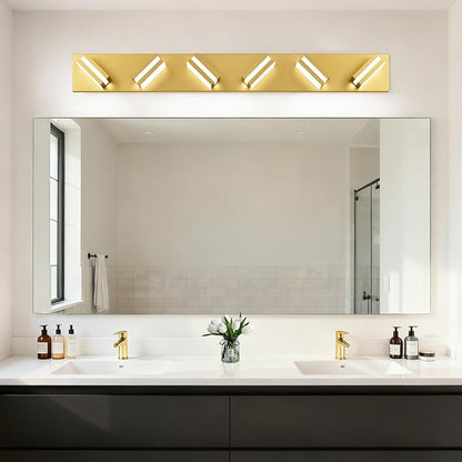 IZORRO LED Modern Bathroom Lights Fixtures, Brushed Glod Acrylic Wall Lighting - Image 7