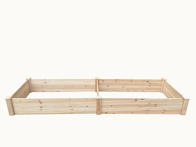 BTExpert 8ft x 2ft Horticulture Raised Garden Beds Elevated Planting Divisible Large Wooden Planter Box Kit Stand for Vegetable Herbs Flower Backyard Patio Balcony Bed Liner Outdoor Clear Natural Wood