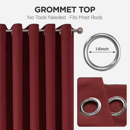 Joydeco Blackout Patio Sliding Door Curtains 108 Inches Long, Grommet Privacy - Image 7