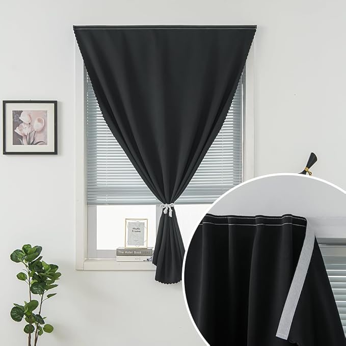Adhesive Blackout Curtains- Self Stick Curtain No Rod Needed Easy to Hang - Image 5