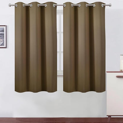 LEMOMO Blackout Curtains 42 x 63 inch/Brown Curtains Set of 2 Panels/Thermal by Lemomo