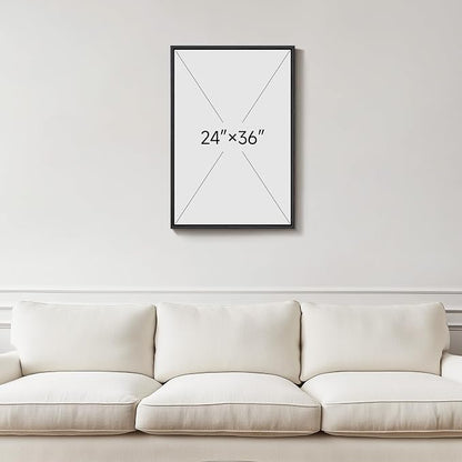 Framed Black and White Neutral Abstract Wall Art, Modern Canvas Prints - Image 3
