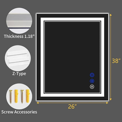 38"x26" LED Bathroom Mirror - Image 9
