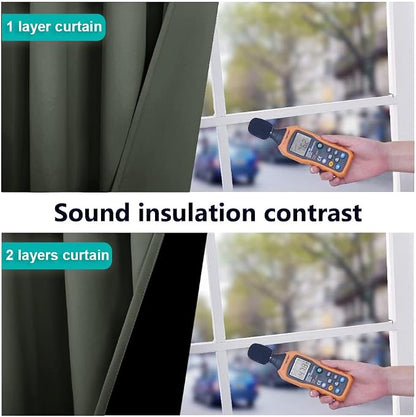 NICETOWN 100% Blackout Curtains 102" Long, Pair of Energy Smart & Noise - Image 4