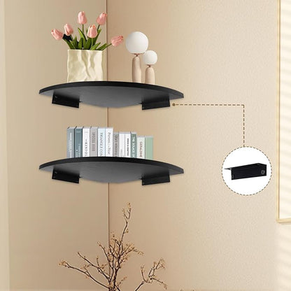 JJL Corner Shelf Wall Mounted, 12 Inch Wood Floating Corner Shelves - Image 5