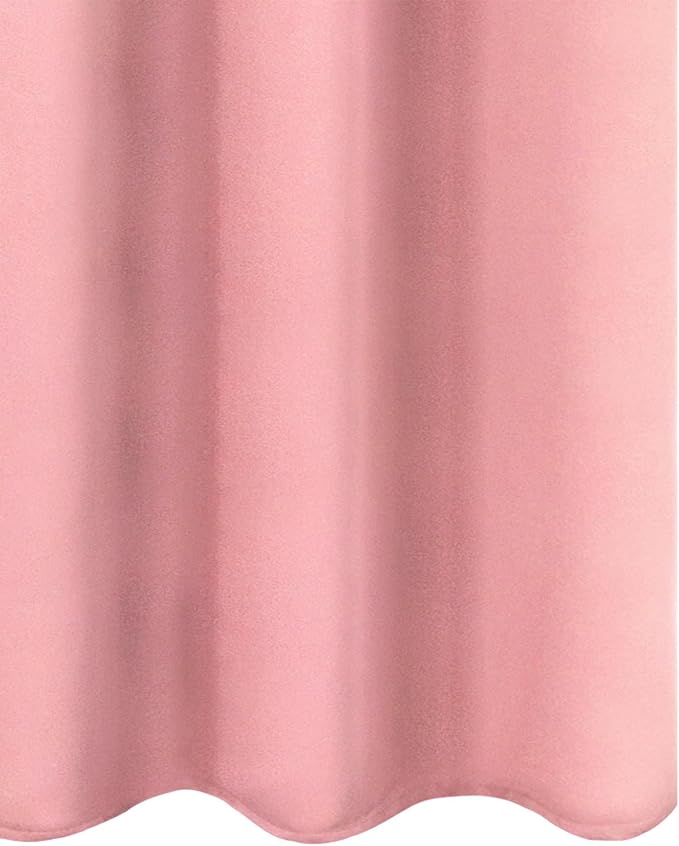 LEMOMO Blackout Curtains 52 x 90 Inch Long Pink Curtains Set of 2 Panels Room - Image 8