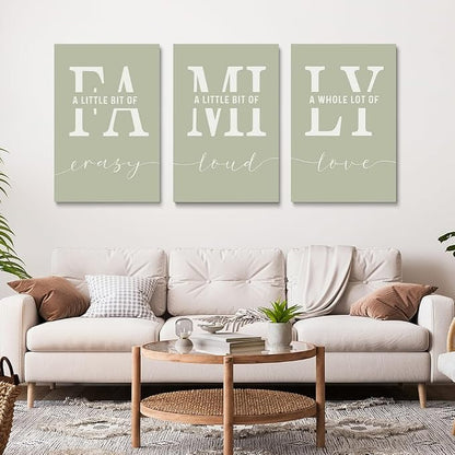 GUBIYU Farmhouse Family Wall Art Set of 3, Home Love Framed Canvas Prints - Image 4
