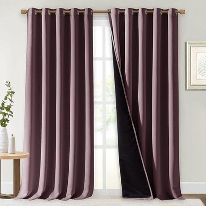 NICETOWN Full Shading Curtains for Windows, Super Heavy-Duty Black Lined by NICETOWN
