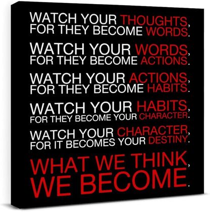 Watch Your Thoughts Motivational Classroom Posters, Inspirational Wall Decor by VAHATAN