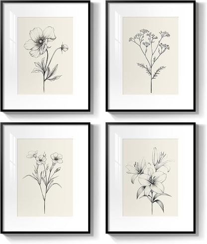 Framed Black and White Botanical Wall Art - Image 8