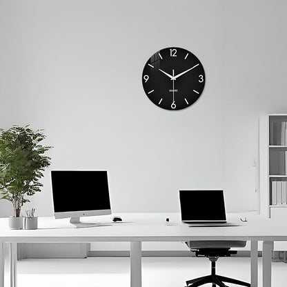 XFM Black Simple Wall Clock14 Inch Kitchen Wall Clocks Battery Operated - Image 4