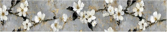 Cherry Blossom Wallpaper Border 196x4 Inch Peel and Stick Wall Border Gray - Image 2