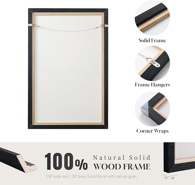 Extra Large Framed Black Abstract Wall Art - Image 6