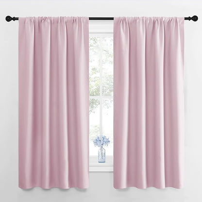 NICETOWN RV Blackout Curtains for Camper Windows, Baby Pink, Short Blackout by NICETOWN