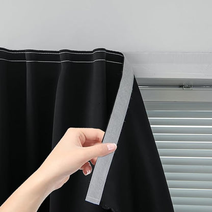 Portable Light Blocking Curtains Self-Stick Design, Removable Adhesive Window by Sovtfides