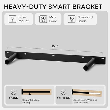 Homeforia 20 inch Wood Floating Shelves, High End Solid Natural Wood 20inch - Image 5
