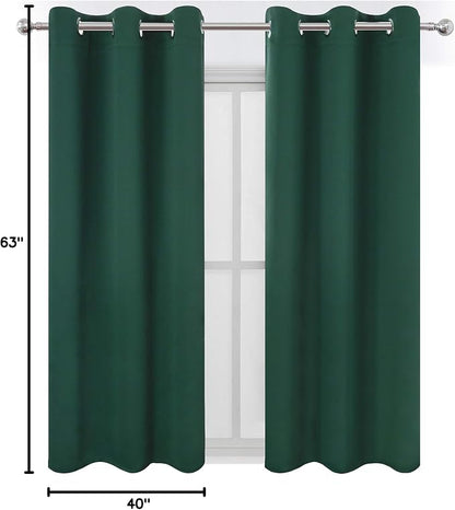 LEMOMO Green Blackout Curtains 40 x 63 Inch Length/Set of 2 Curtain - Image 10