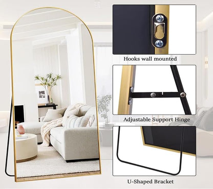 Rowjut Floor Full Length Mirror, Arched Mirrors Full Length 81"x41" - Image 4