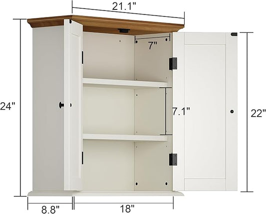 ChooChoo Bathroom Wall Cabinet, Over The Toilet Space Saver Storage Cabinet - Image 2