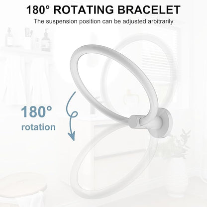 SetSail Towel Holder for Bathroom Wall Screw-in White Towel Ring Stainless - Image 3