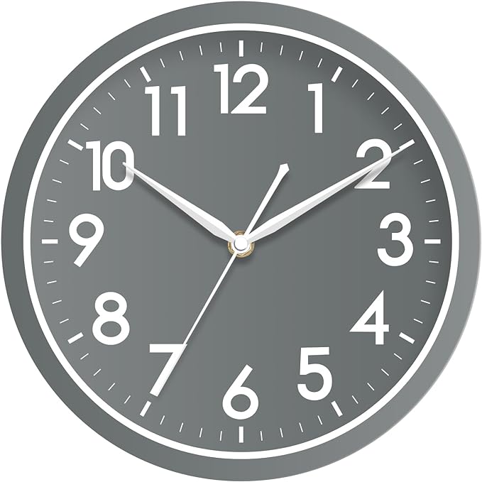 AKCISOT Wall Clock Bathroom 10 Inch Analog Small Wall Clocks Battery Operated by Akcisot