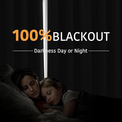 RYB HOME White 100% Blackout Curtains - Image 3