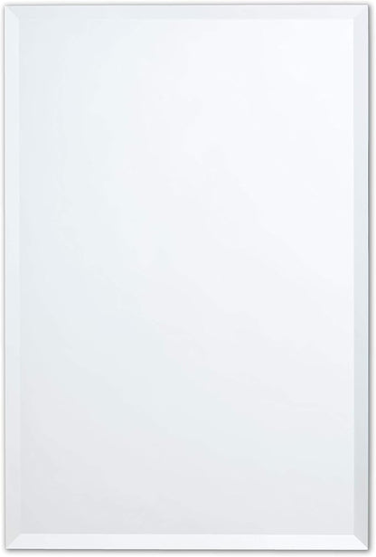Better Bevel Frameless Rectangle Mirror | 24" x 30" Bathroom Wall Mirror by Better+Bevel