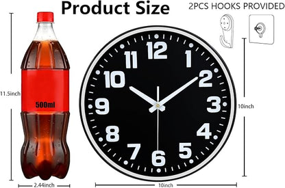 Modern Silent Wall Clock, 10inch Non-Ticking Analog Battery Operated Clock - Image 3