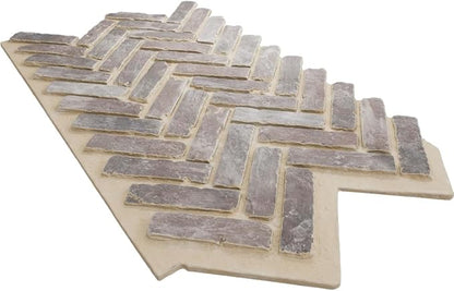EverStone Herringbone Faux Brick Panel, 46 1/2"W x 25 1/4"H x 1"D, Limewashed - Image 6