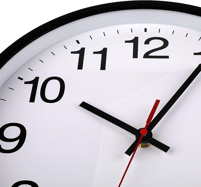 OceeK Black Wall Clock Silent Non Ticking 10 Inch, Modern Wall Clocks, Small - Image 3