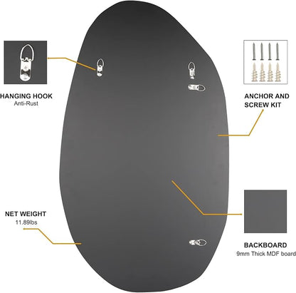 BOMINICA Irregular Wall Mirror Asymmetrical Mirror, Decorative Wall Mirror - Image 6