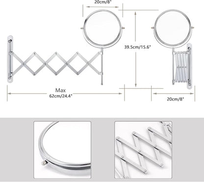 Welllink 8Inch XL Wall Mounted Bathroom Mirror, 1X/7X Magnification, - Image 8