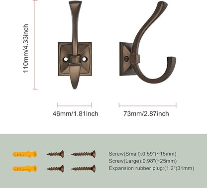 TUNNY 5 Pack Antique Design Wall Hanging Coat Hooks - Image 3