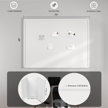 Large Felt Bulletin Board for Wall, Soft Felt Cork Board for Office, Home - Image 2