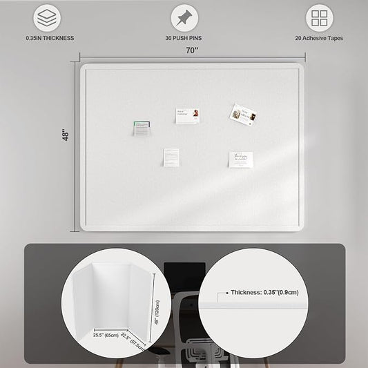 Large Felt Bulletin Board for Wall, Soft Felt Cork Board for Office, Home - Image 2