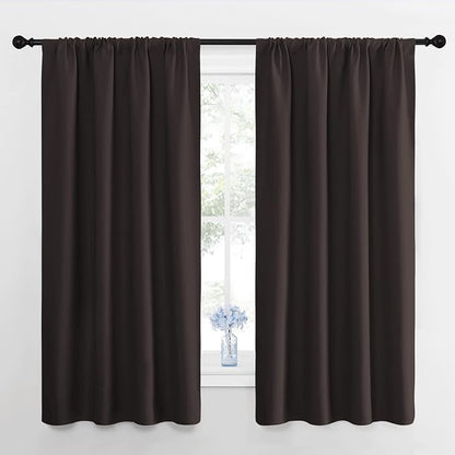 NICETOWN Kitchen Curtains, Short Blackout Curtains & Drapes, Toffee Brown by NICETOWN