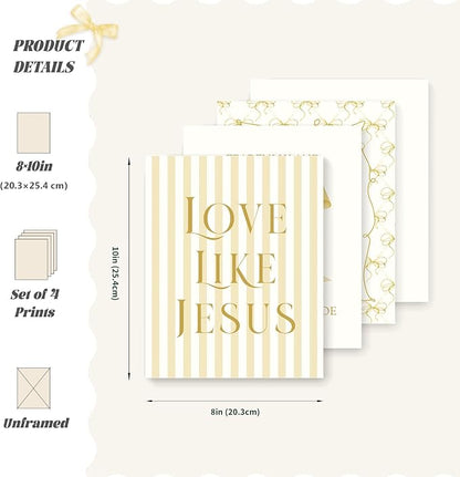 LARTSFRO Coquette Yellow Bow Jesus Wall Art Decor Posters, Butter Yellow Bow - Image 2