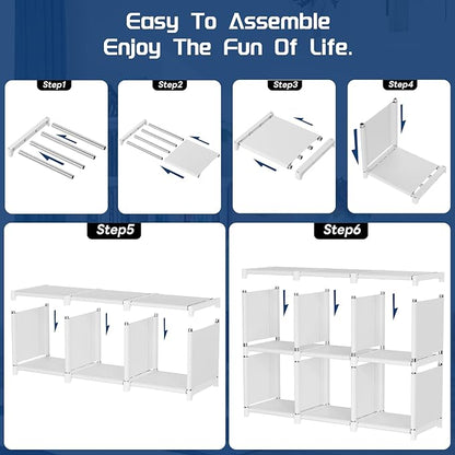 Mavivegue Book Shelf, 18 Cube Storage Organizer, DIY Bookcase, Metal Cube - Image 6
