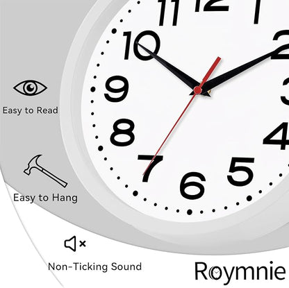 Wall Clock Silent Non-Ticking Modern Clock Battery Operated 8 Inch Small - Image 4