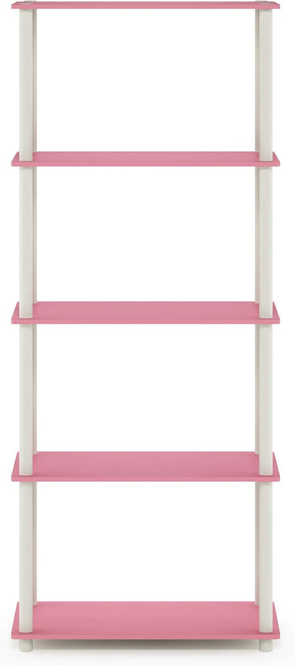 Furinno TURN-N-TUBE Storage Shelves, 5-Tier Book Shelf, Corner Shelf, Toolless - Image 6
