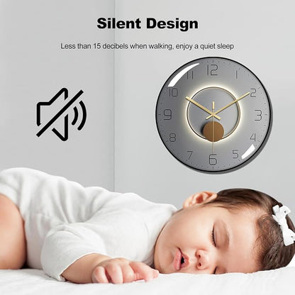 Ergocar Wall Clock, Art Deco Wall Clock, Non-Ticking Silent Modern Metal Wall - Image 4