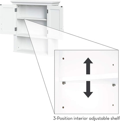 RiverRidge Somerset Two-Door Bathroom and Laundry Wall Mount Storage Medicine - Image 7