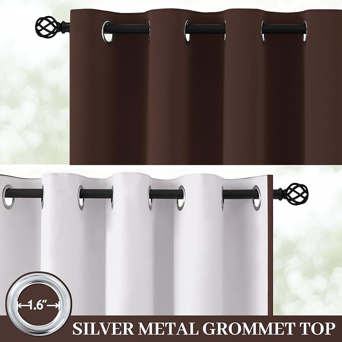 Yakamok 100% Blackout Curtain Panels 84 inches Cold and Light Blocking Drapes - Image 2