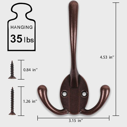 Wall Mounted Coat Hooks 5 Pack Heavy Duty Black Hardware Robe Hooks Decorative - Image 3