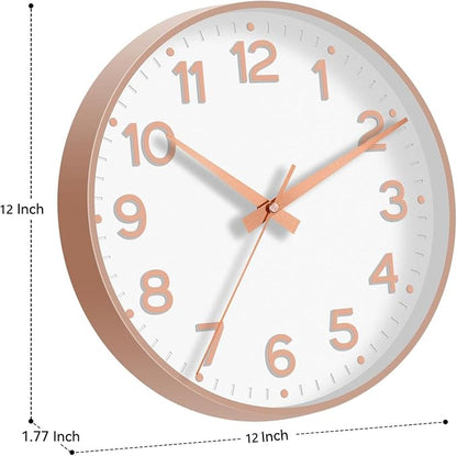Roymnie Wall Clock 12 Inch Silent Wall Clocks Battery Operated- Modern Non - Image 3