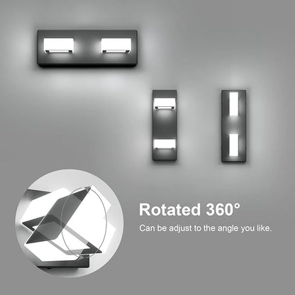 Ralbay 2 Lights Black Modern Bathroom Vanity Light Acrylic LED Modern Black - Image 3