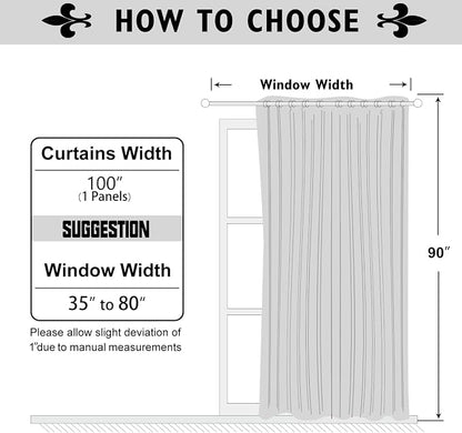 ChrisDowa Room Divider Curtain 90 Inches Long, Wide Blackout Sliding Door - Image 6