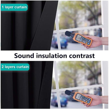 NICETOWN Cold Blocking 100% Blackout Curtains, Durable Black Lined Blackout - Image 2