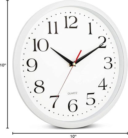 Bernhard Products White Wall Clock Silent Non Ticking, 12 Inch Quality Quartz - Image 7